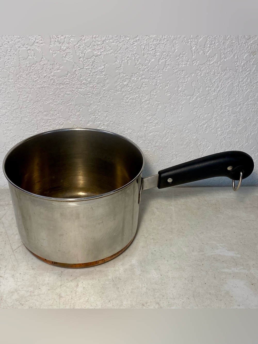 Vintage Revere Ware 1801 Copper Bottom Saucepan Pot Stainless Steel 2272609 Vtg